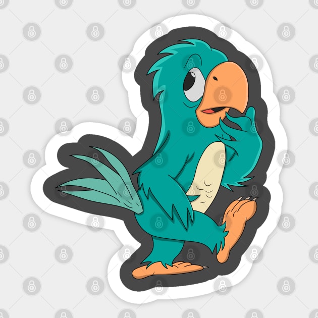 cute cartoon parrot Sticker by maricetak